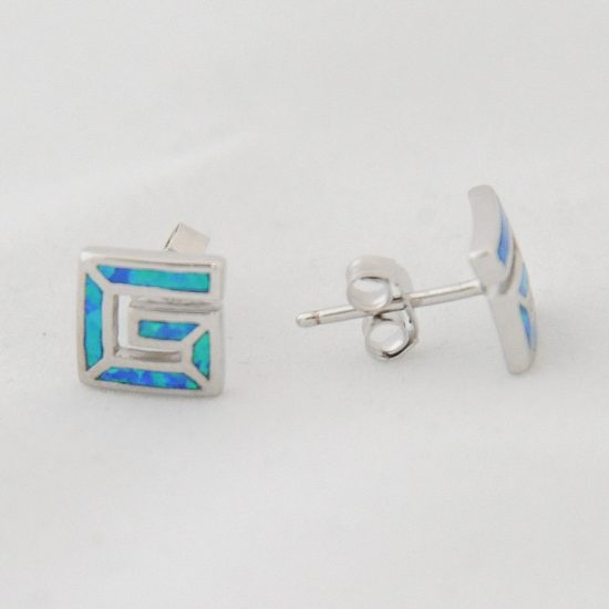 Σκουλαρίκια Μαίανδρος με Μπλέ Οπάλ