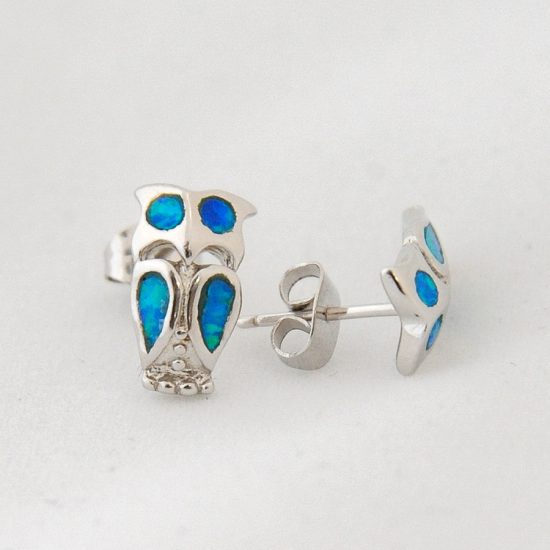 Σκουλαρίκι Στίκ Κουκουβάγια Οπάλ