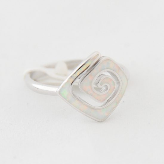 Δαχτυλίδι Μαίανδρος Μεσαίο Λευκό Οπάλ