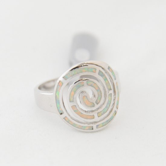 Δαχτυλίδι Σπείρα Μεγάλο Λευκό Οπάλ