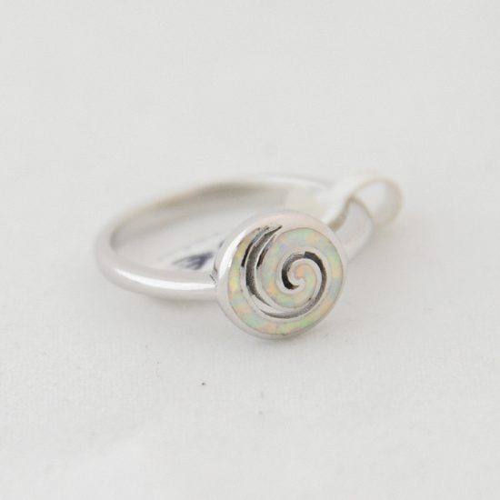 Δαχτυλίδι Σπείρα Μικρό Λευκό Οπάλ