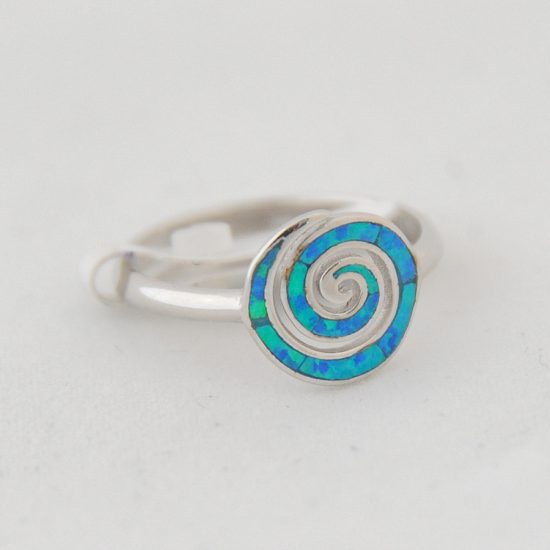 Δαχτυλίδι Σπείρα Μικρό Μπλε Οπάλ