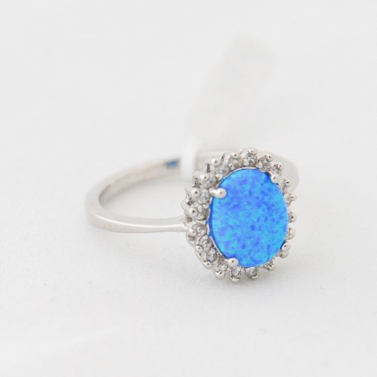 Δαχτυλίδι Ροζέτα Μπλέ Οπάλ Ζιργκόν