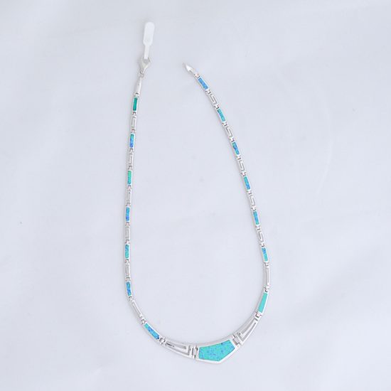 Κολιέ Μαίανδρος Μπλέ Οπάλ Μεσαίο Ντεγκραντέ