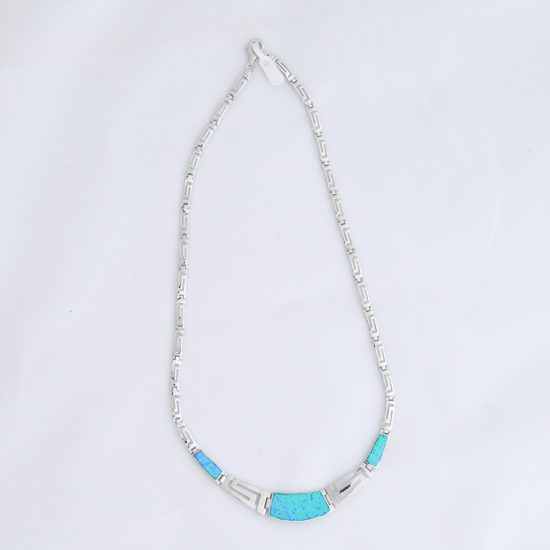 Κολιέ Μαίανδρος Μπλέ Οπάλ Μεγάλο Ντεγκραντέ