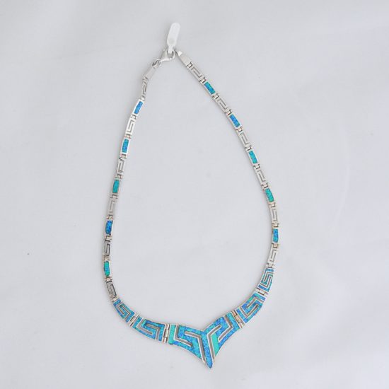 Κολιέ Μαίανδρος Μπλέ Οπάλ Μύτη